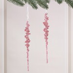 Набор елочных игрушек Сосульки Mokonesi 26 см розовая, 2 шт