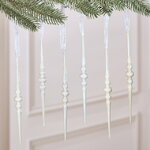 Набор елочных игрушек Сосульки Montazola 17 см, 6 шт