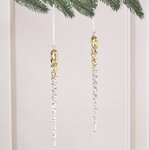 Набор елочных игрушек Сосульки Sprinkled Gold 29 см, 2 шт