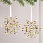 Набор елочных игрушек Снежинки Grand Pearl 12 см, 2 шт