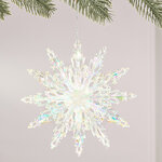 Елочная игрушка Снежинка Rainbow Glow 14 см 