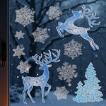 Новогодние наклейки на окно Зимняя Радость 43*28 см