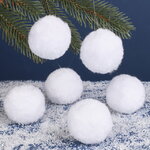 Искусственные снежки Снежный Бум 6 см, 6 шт