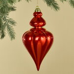 Елочная игрушка Сосулька Medley 23 см красная, пластик