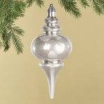 Елочная игрушка Сосулька Muliphein 25 см серебряная, пластик