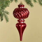 Елочная игрушка Сосулька Capella 26 см бордовая, пластик