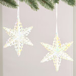 Набор елочных игрушек Снежинки Rainbow Glow 14 см, белые, 2 шт