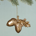 Елочная игрушка Желуди Golden Glow 10 см золотая