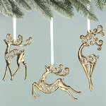 Набор елочных игрушек Олени Golden Glow 18 см, 3 шт