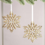 Набор елочных игрушек Снежинки Tiaki 13 см золотые, 2 шт