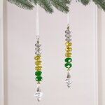 Елочная подвеска Crystal Tear 19 см зеленая, 2 шт