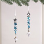 Елочная подвеска Crystal Tear 20 см голубая, 2 шт