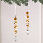 Елочная подвеска Crystal Tear 20 см янтарная, 2 шт