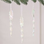 Набор елочных игрушек Сосульки Rainbow Glow 25 см белые, 3 шт