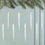 Набор елочных игрушек Сосульки - Senlis 10 см белый, 8 шт