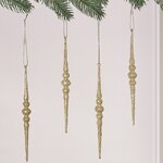 Набор елочных игрушек Сосульки - Marsan 21 см золотой, 4 шт