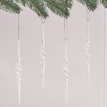 Набор елочных игрушек Сосульки - Marsan 21 см белый, 4 шт