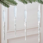 Набор елочных игрушек Сосульки - Mercury 20 см, 4 шт