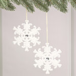 Набор елочных игрушек Снежинки - Montmelyan 12 см, 2 шт