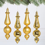 Елочные игрушки Dainty Cucurbit 17 см золотой, 4 шт, пластик
