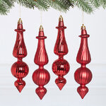 Елочные игрушки Dainty Cucurbit 17 см красный, 4 шт, пластик