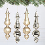 Елочные игрушки Dainty Cucurbit 17 см шампань, 4 шт, пластик