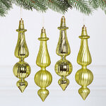 Елочные игрушки Dainty Cucurbit 17 см желтый, 4 шт, пластик