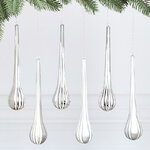 Елочные игрушки Сосульки Charming Drop 18 см серебряный, 6 шт, пластик