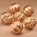 Елочные шары Fattura - Antique Cooper 8 см, 6 шт, пластик