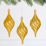 Елочные игрушки Сосульки Melodia di Ghiaccio 13 см золотой, 3 шт, пластик