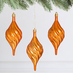 Елочные игрушки Сосульки Melodia di Ghiaccio 13 см оранжевый, 3 шт, пластик