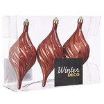 Елочные игрушки Сосульки Melodia di Ghiaccio 13 см махагон, 3 шт, пластик