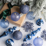 Набор елочных игрушек Legnano - Sky Blue 7-17 см, 13 шт, пластик