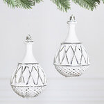 Елочная игрушка Fattura - Antique White 8 см, 2 шт, пластик