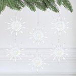 Елочная игрушка Снежинка Altair 15 см белый, 6 шт, пластик