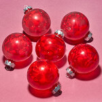 Елочные ПЭТ шары Albertine - Garnet Bracelet 8 см, 6 шт