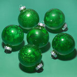 Елочные ПЭТ шары Albertine - Christmas Green 8 см, 6 шт