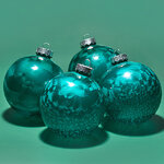 Елочные ПЭТ шары Albertine - Голубые Гавайи 10 см, 4 шт