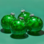 Елочные ПЭТ шары Albertine - Christmas Green 10 см, 4 шт