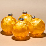 Елочные ПЭТ шары Albertine - Янтарный Жемчуг 10 см, 4 шт