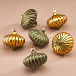 Елочные игрушки Луковки - Kalavino 6 см золотой, 6 шт