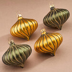 Елочные игрушки Луковки - Kalavino 8 см золотой, 4 шт