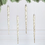 Елочная игрушка Сосулька - Mercogliano 19 см, 4 шт