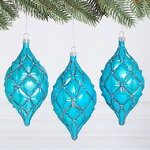 Елочные игрушки Сосульки Sarentino - Голубая Мечта 15 см, 3 шт, пластик