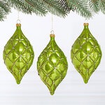 Елочные игрушки Сосульки Sarentino - Зеленый Вихрь 15 см, 3 шт, пластик