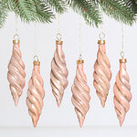 Елочные игрушки Сосульки - Feroleto Antico 11 см розовый, 6 шт, пластик