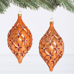 Елочные игрушки Сосульки - Terento 15 см миндальный, 2 шт, пластик