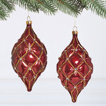 Елочные игрушки Сосульки - Terento 15 см бордовый, 2 шт, пластик