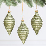 Елочные игрушки Сосульки - Polla Salento 12 см оливковый, 3 шт, пластик