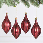 Елочные игрушки Сосульки - Riola Sardo 12 см бордовый, 4 шт, пластик
